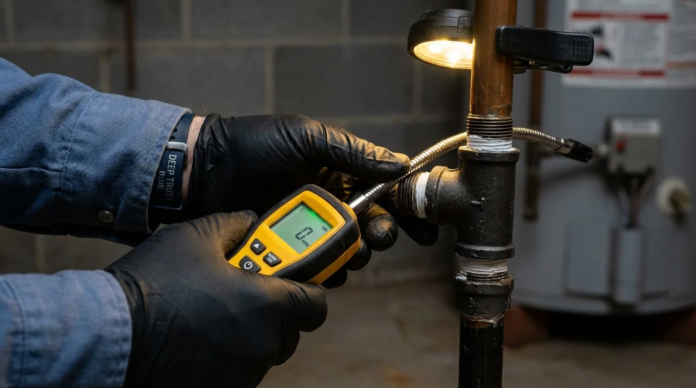 Gas leak detection with electronic sniffer by Johns Plumbing LLC in Muskogee