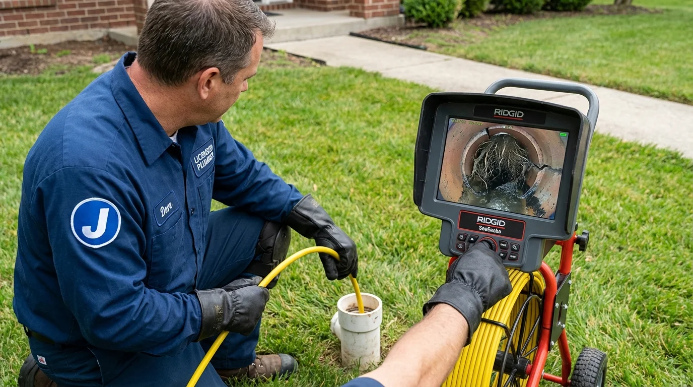 Sewer camera inspection being performed by Johns Plumbing LLC in Muskogee